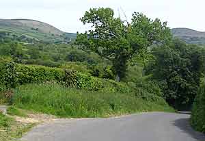 Country lane and a steep hill!