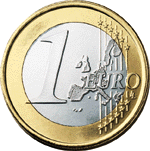 1 euro coin (front)