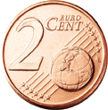2 cent coin (front)