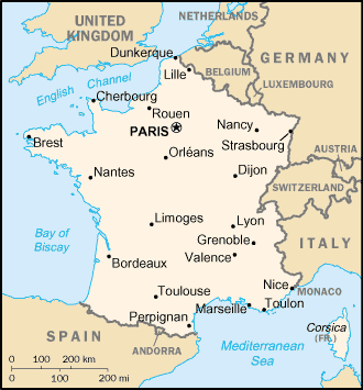 map of France