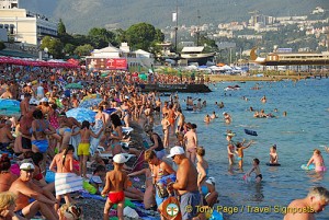 Sunbathing on Massandra Beach, Yalta
