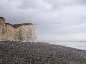 Impressive chalk cliffs at Burling Gap on the South Downs Way