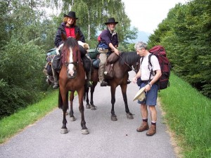 Via Francigena pilgrims - on horses!
