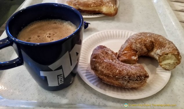 A welcome coffee and doughnut at Ripas!