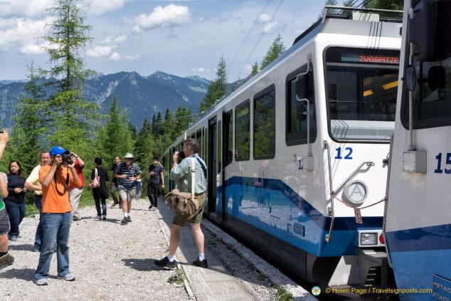 On the cog-wheel train to Zugspitzeplatt there is often time for a photo-stop!