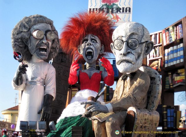 "Hysteria" features enormous papier-mâché figures - Viareggio Carnival