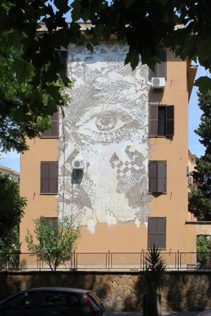 Tor Marancia -"Percezione" by Vhils - Photo by Fabio Barilari