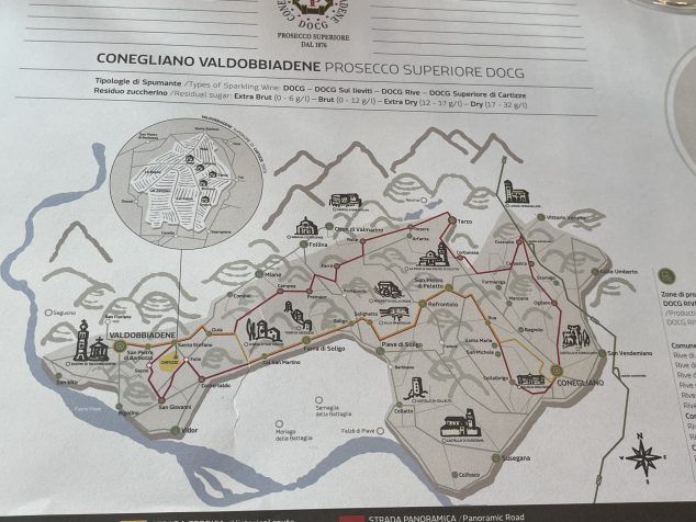 Map of Prosecco region
