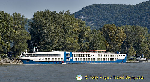 Our riverboat moored at Dürnstein