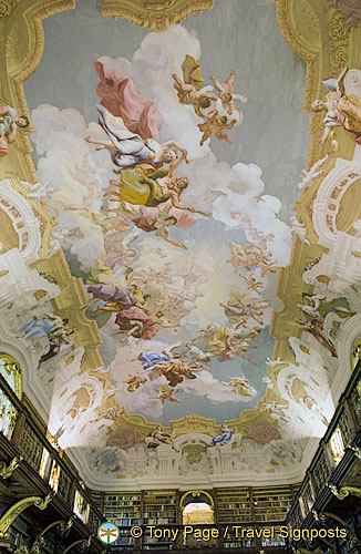 The ceiling fresco by Paul Troger (1731-32) shows a symbolic depiction of Faith