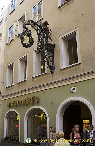 McDonald's exists in Salzburg, however the giant Golden Arches are not permitted 