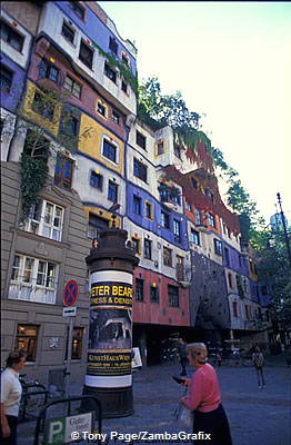 Hundertwasserhaus, designed by Friedensreich Hundertwasser 