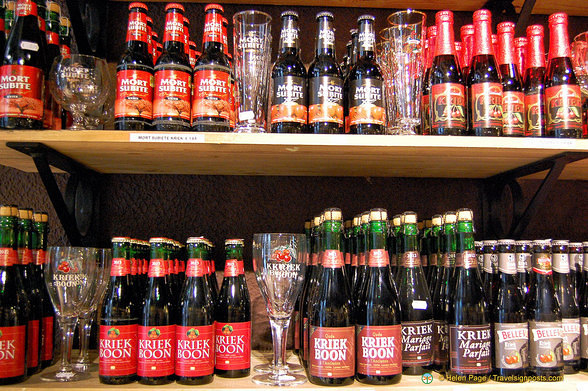Shelves of Belgian beers at The Bottle Shop