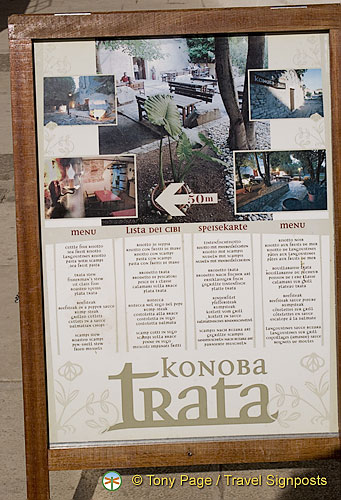 Zadar - Croatia - Konoba Trata menu