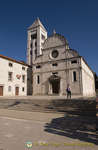 Zadar - Croatia - Church of St. Mary and the Romanesque bell tower.