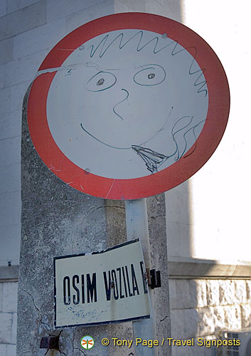 Zadar - Croatia - A friendly street sign