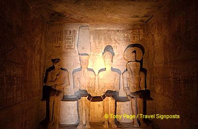 Inner Santuary - Ramses II sits with Amun-Ra, Ptah & Ra_Harakhty.
[Great Temple of Abu Simbel - Egypt]