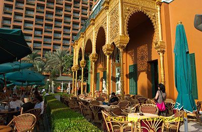 The hotel was fashioned after Spain's Alhambra.[Marriott Hotel - Cairo - Egypt]