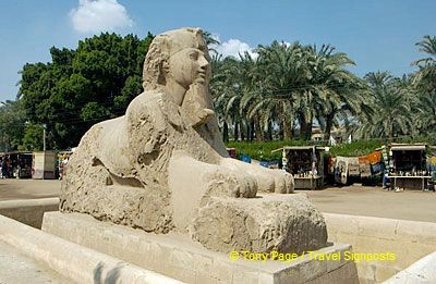 In the garden next to the museum stands this giant sphinx.
[Temple of Ptah - Mit Rahina village - Memphis - Egypt]