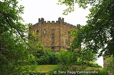 The chevron patterns on some piers in the nave are evidence of Moorish influence [Durham Cathedral - England]