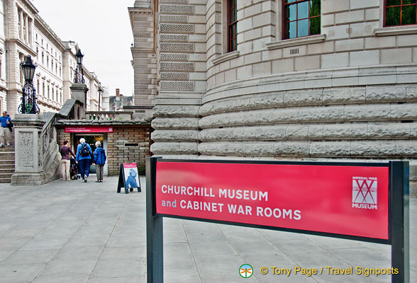 Sign for the Churchill Museum and Cabinet War Rooms