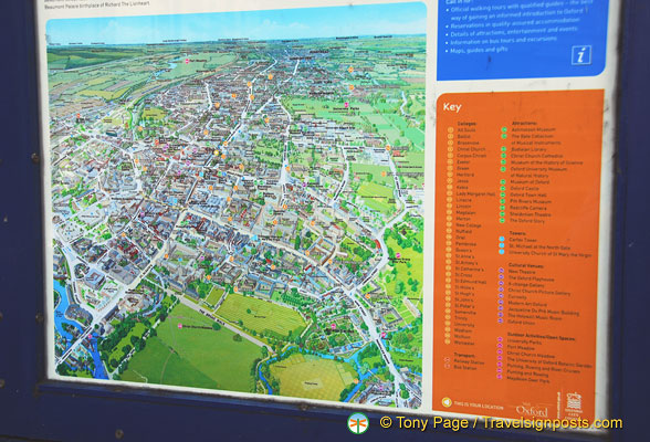 Oxford Map with all the colleges and attractions marked out