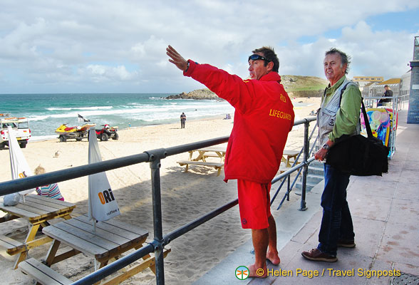 Tony chatting to the Lifeguard
