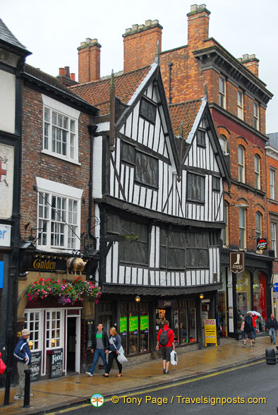 A medieval house.  Next door is the Golden Fleece, the most haunted pub in York