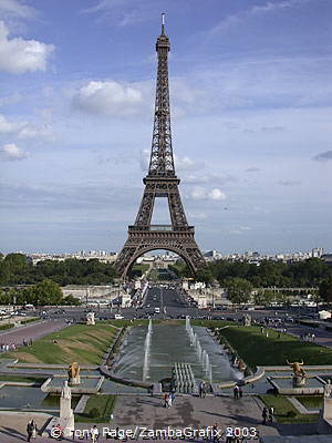 The Eiffel Tower as viewed from the Trocadero
