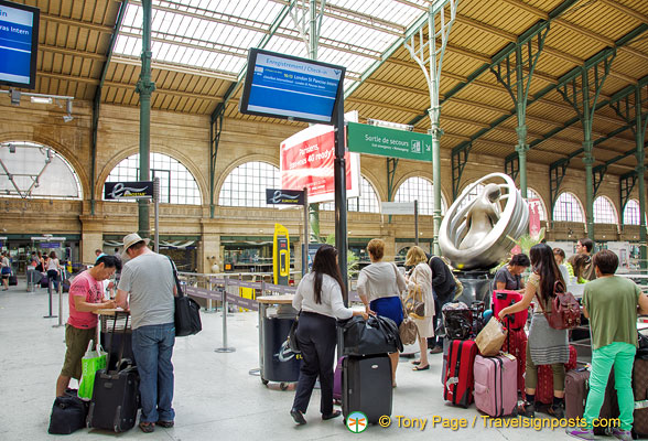Eurostar passengers completing their immigration forms