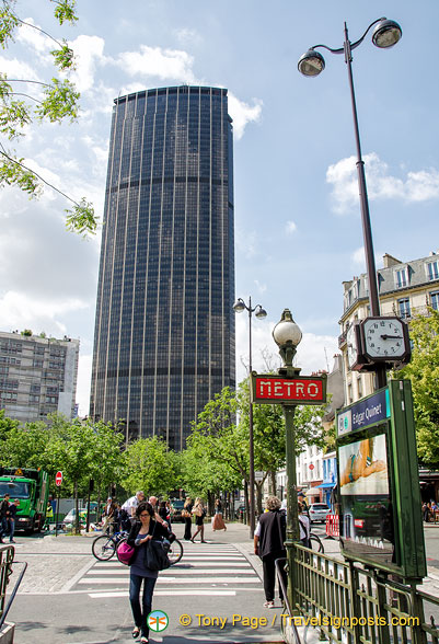 Metro Edgar Quinet in front of Montparnasse Tower