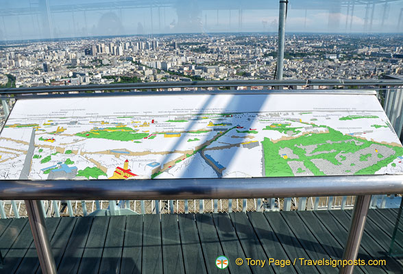 Map of views from Montparnasse Tower