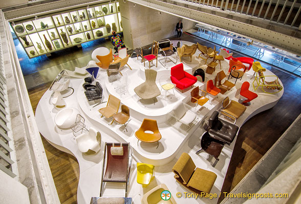 Overhead view of the modern furniture gallery
