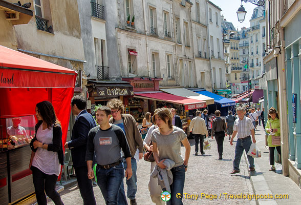 Rue Mouffetard is a busy and lively street