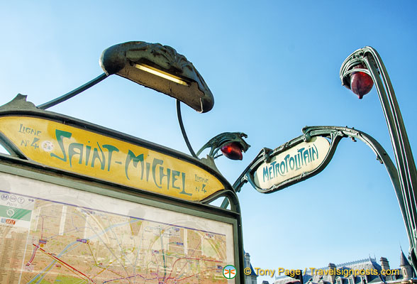 Saint-Michel is on Line 4 of the Paris Metro in the 5th arrondissement