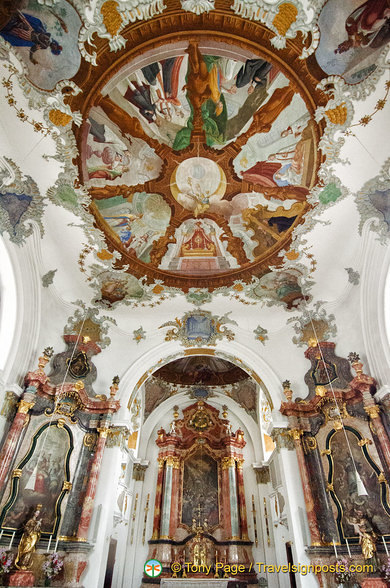 High altar and ceiling fresco