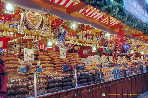 Stall selling fruit loaves, lebkuchen and other treats
