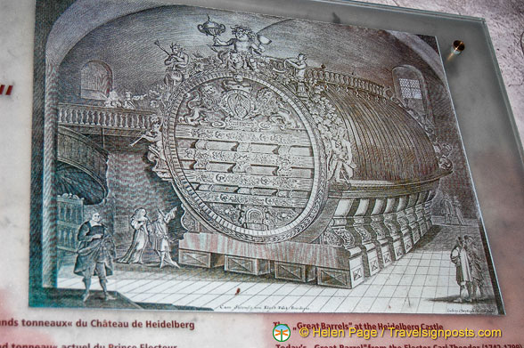 Historical image of the world's largest wine barrel