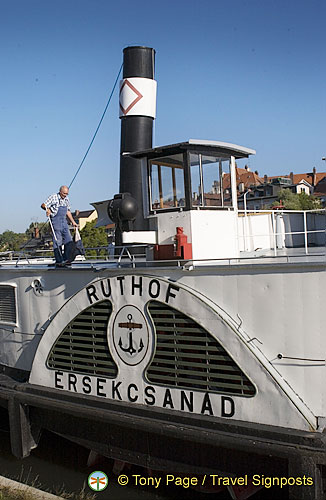 Ruthof Érsekcsanád - a steam tugboat which is a main exhibit of the Regensburg Schiffahrtsmuseum