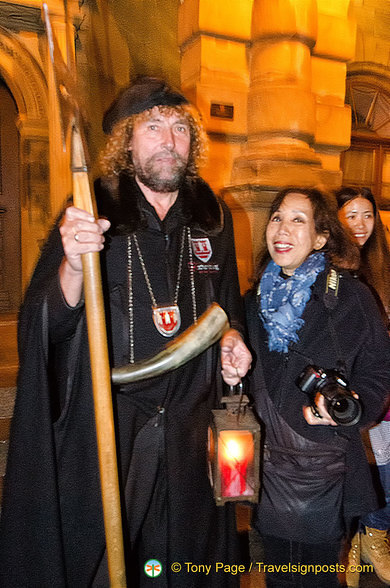 With the Night Watchman of Rothenburg