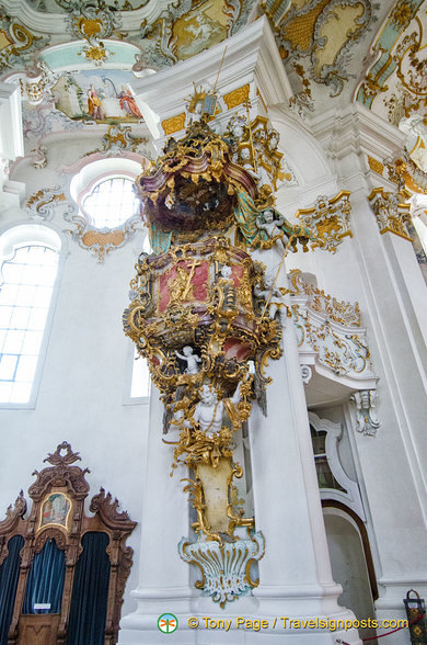Wieskirche interior decorations