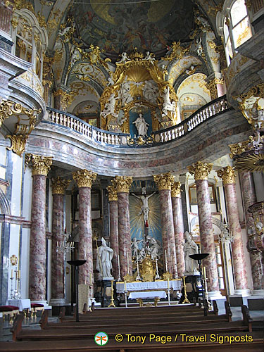 Richly decorated interior of Residenz Hofkirche