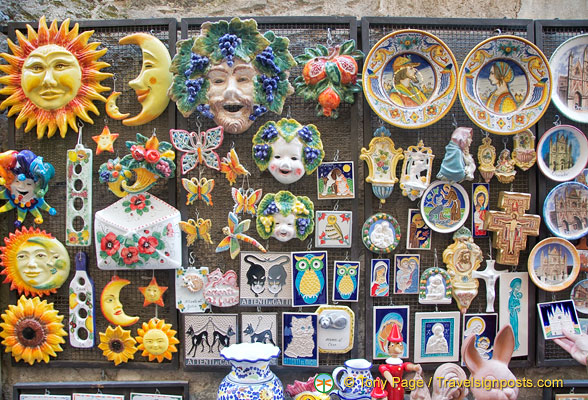 A range of Orvieto ceramic souvenirs