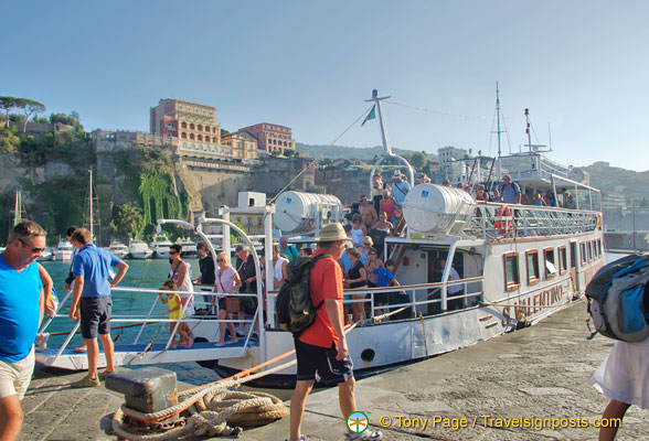 Our ferry docks at the Marina Piccola