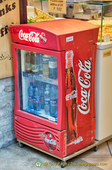 A mini Coke refrigerator