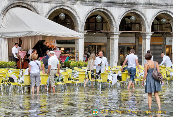 Business as usual at the Cafe Lavena on Piazza San Marco