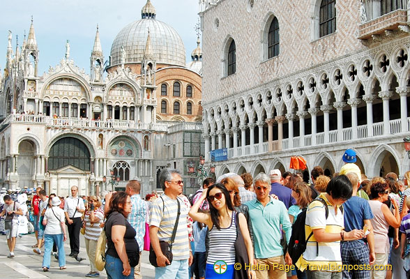 View of St Mark's Basilica and Palazzo Ducale from the Piazetta San Marco