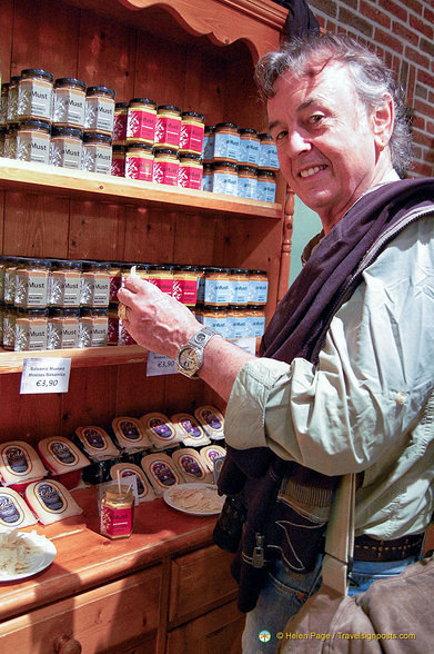 Tony tasting the aged cheeses