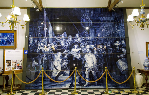 Rembrandt's Night Watch in Delft tiles