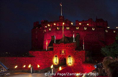 See the changing colours of Edinburgh Castle at the Military Tattoo